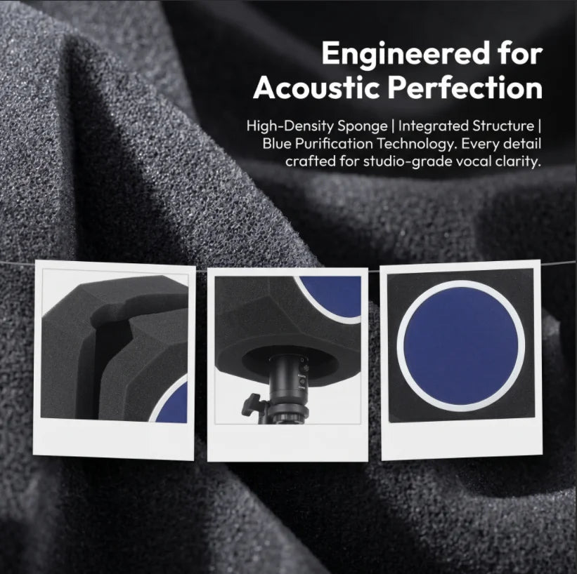 Studio Microphone Foam Isolation Shield with Pop Filter Windshield