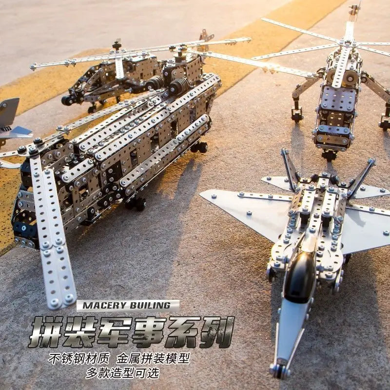 Metal 3D Aircraft Model Building Kit with Screw Assembly