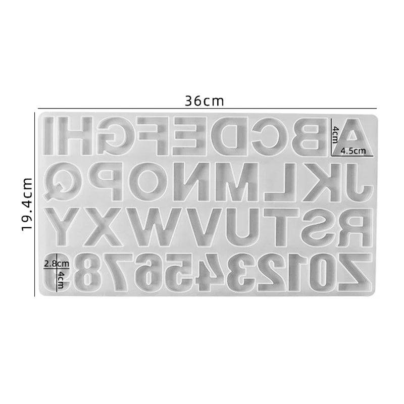 Letter & Number Silicone Mold for Resin Jewelry Making