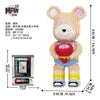 43cm Creative Bear Building Blocks – Candy Color Fluid Art Model for Adults