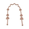 A silicone pacifier clip with an anti-drop chain, shaped like a continuous loop.