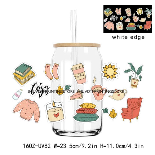 16oz UV DTF Cup Wrap Sticker for Libbey Glass Cans