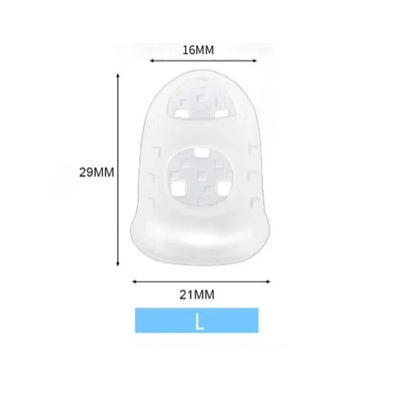 White silicone guitar finger sleeve with a rounded, protective design.