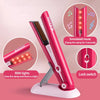 A pink hair stylist beauty salon set with a light feature and lock switch displayed on a stand.