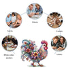 Vibrant Rooster Wooden Jigsaw Puzzle – Mindful Challenge for Adults