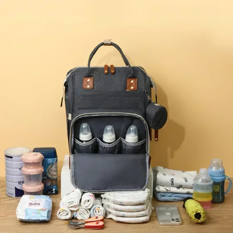 Large Waterproof Diaper Bag Backpack with Insulated Bottle Pocket