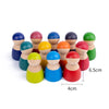 Wooden Rainbow Stacking Blocks for Toddlers & Kids