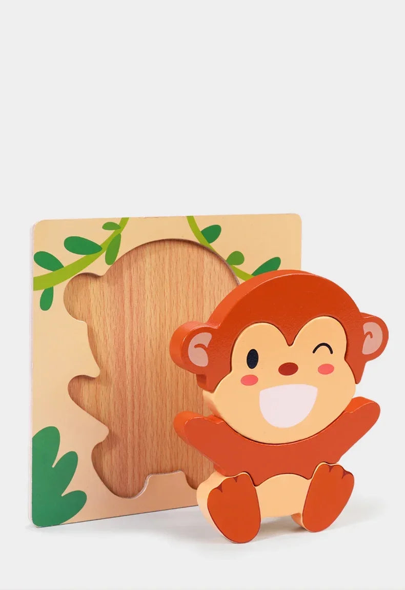 3D Wooden Tangram Puzzle Set for Kids – Cartoon Animals & Traffic Themes