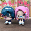 A pair of Alien Stage Art School Series mystery blind box figures, one blue-haired and one pink-haired.