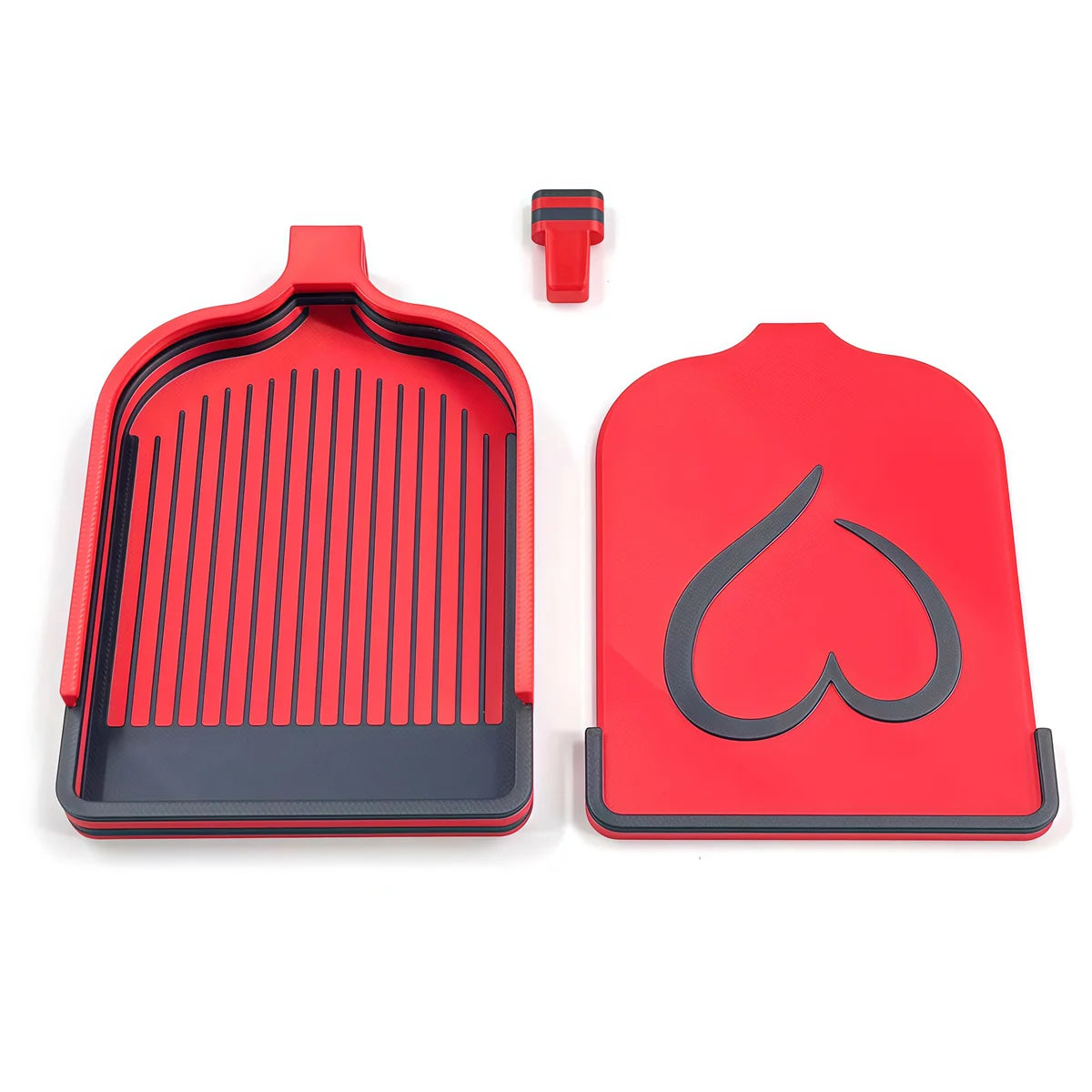 Red diamond painting storage trays and organizer boxes with a small red tool