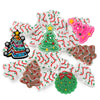 Assortment of pink, green, and white Christmas tree silicone beads for jewelry making