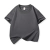 A dark gray classic cotton crew neck t-shirt for kids shown flat lay.