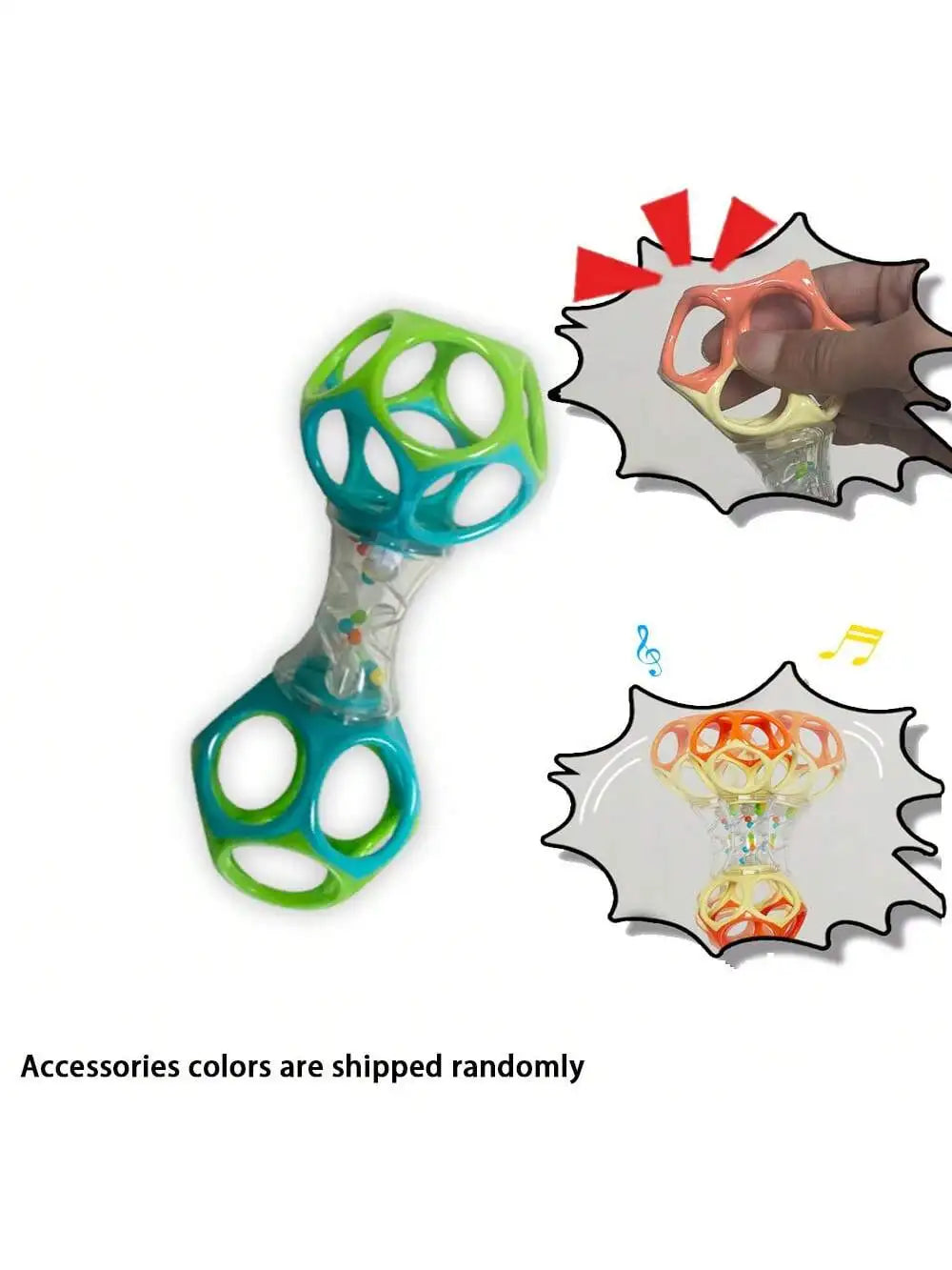 Easy-Grasp Baby Rattle Toy with Soft Teething Edges