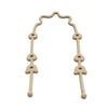 A silicone pacifier clip with an anti-drop chain, light beige in color.