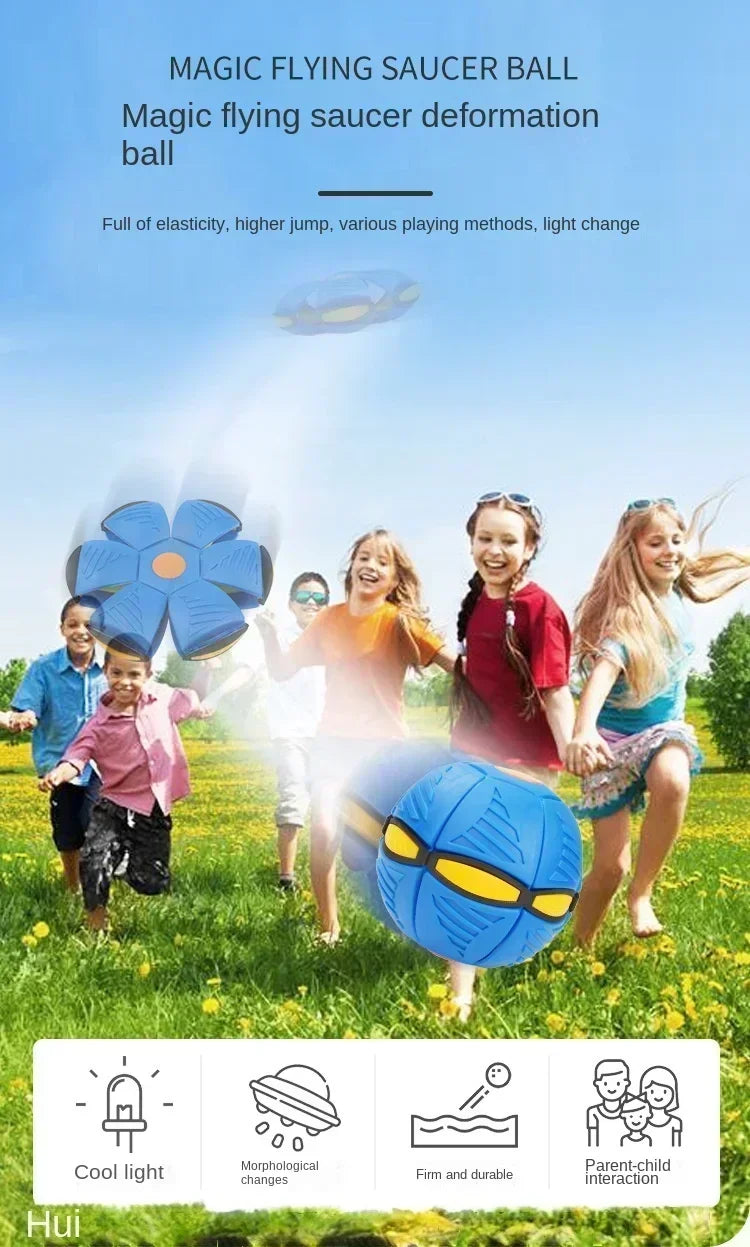 Interactive Flying Saucer Dog Toy with Deformation Fun