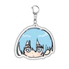 Acrylic keychain set featuring chibi versions of Isagi, Bachira, and Kunigami characters with light blue hair.