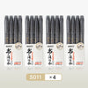 A set of four black brush pens with soft weasel-hair tips for calligraphy writing.