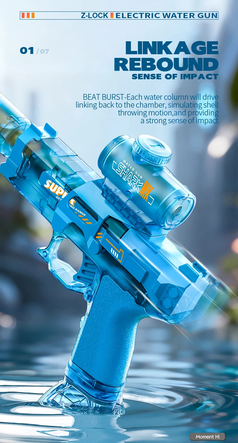 Electric Water Gun with Recoil Effect & Sensor Lights