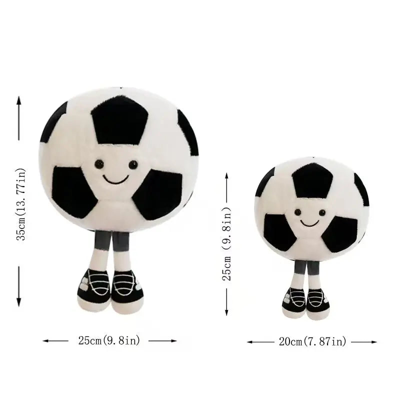 Realistic Sports Ball Plush Toy - Football, Basketball, Volleyball & 8-Ball Styles