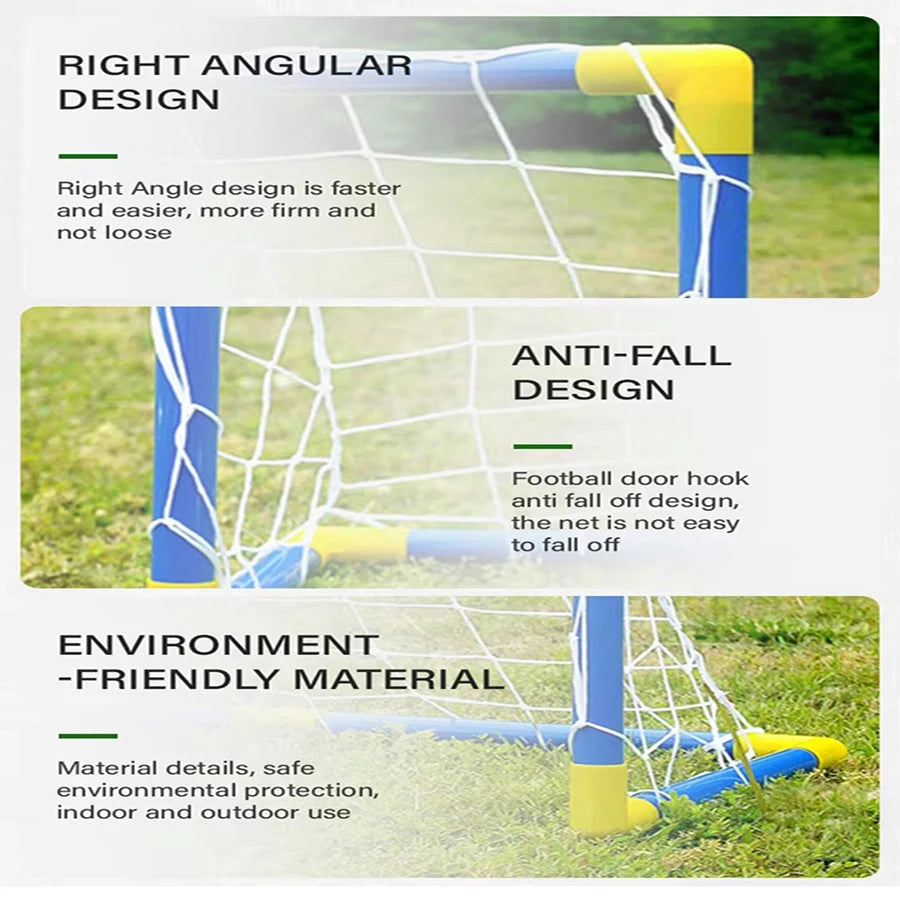 Portable Foldable Soccer Goal Set with Ball and Pump
