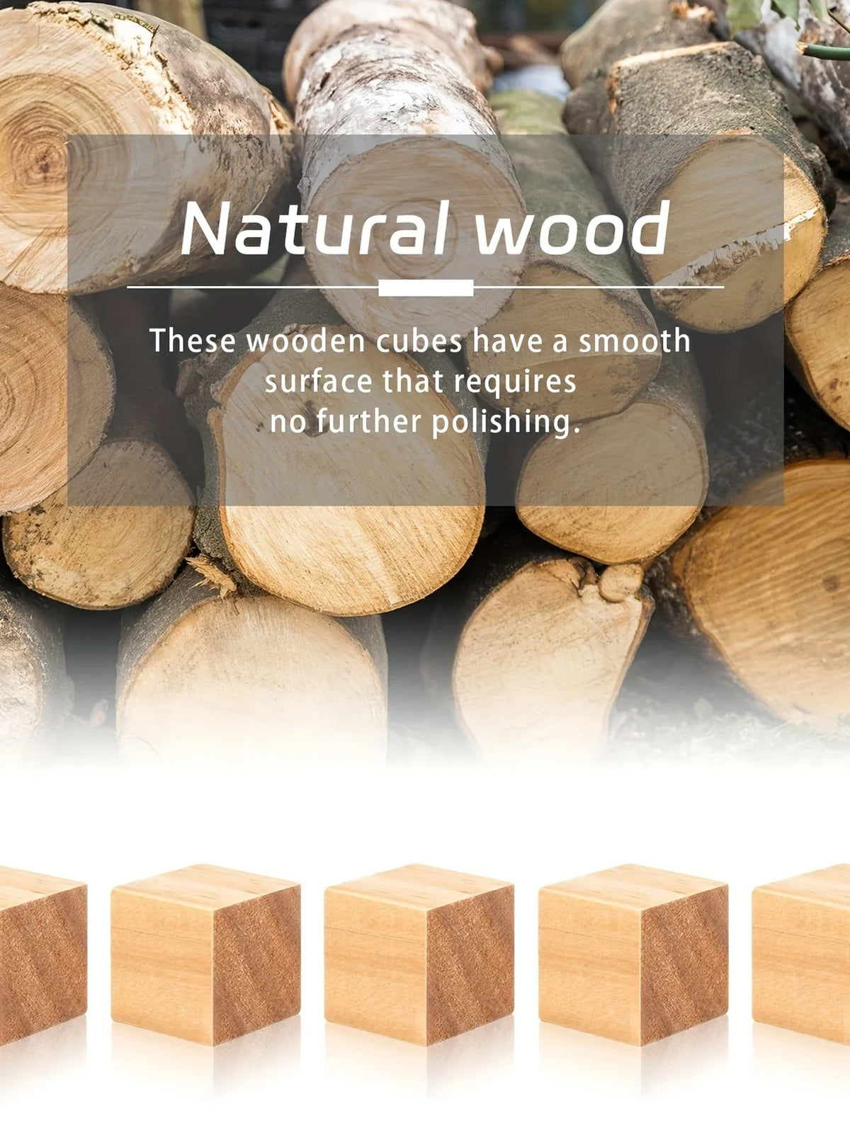 Natural Wooden Craft Cubes for DIY Projects and Puzzle Making
