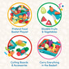 Pretend Play Food Cutting Set with Storage Basket for Kids