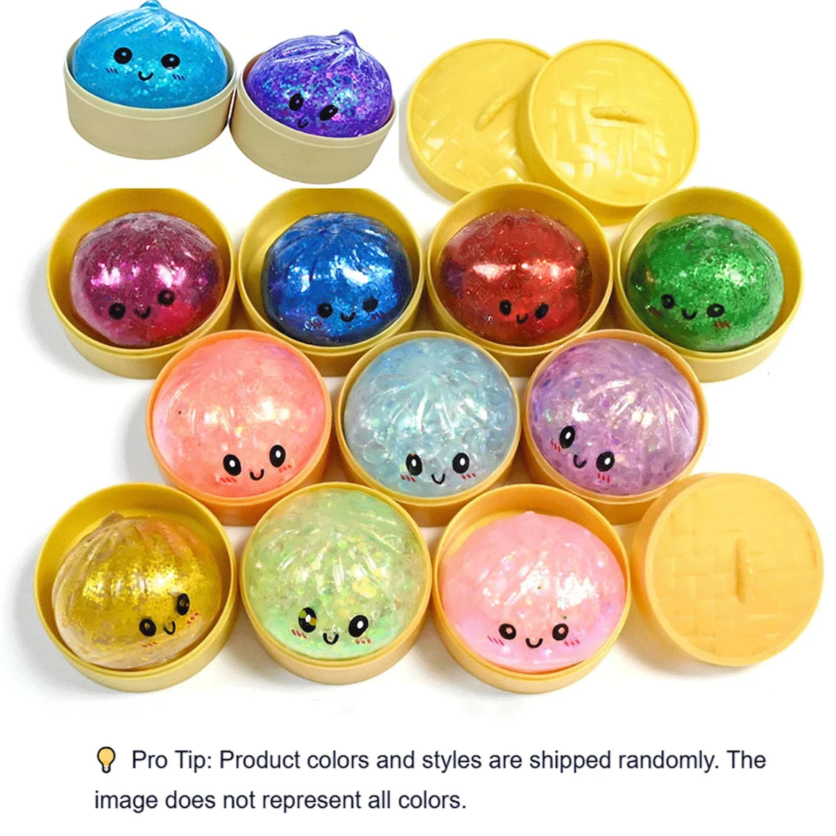 Glitter Glow Dumpling Stress Ball – Squishy Sensory Toy for Relaxation