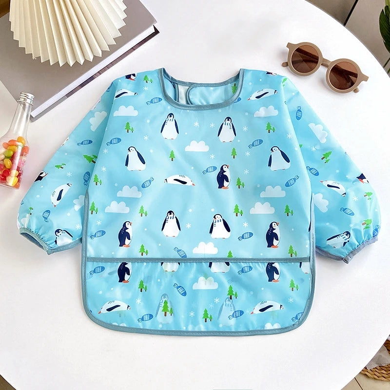 Waterproof Long Sleeve Baby Bib with Full Sleeve Protection