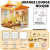 Orange Lounge NO:Q08 miniature DIY dollhouse furniture assembly kit with accessories