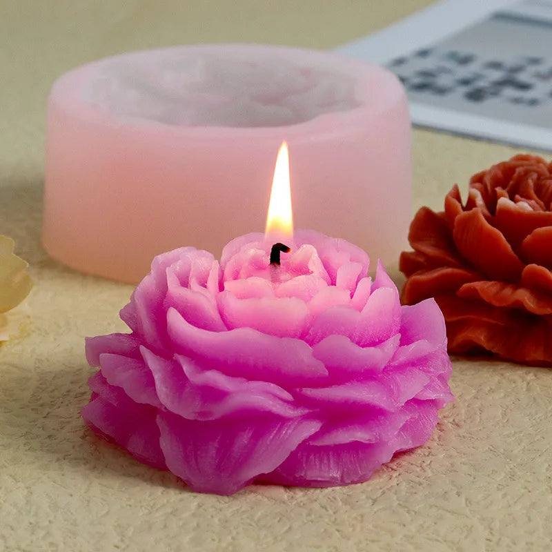 Peony Flower Silicone Mold for Soap, Candle & Resin Crafts
