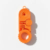 Orange 2-in-1 fidget clicker and spinner keychain for stress relief