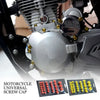 A set of motorcycle universal screw cap decorative caps in red and yellow colors.