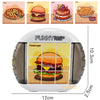 A white rotating puzzle toy featuring a hamburger image, designed as an educational fidget toy for children.