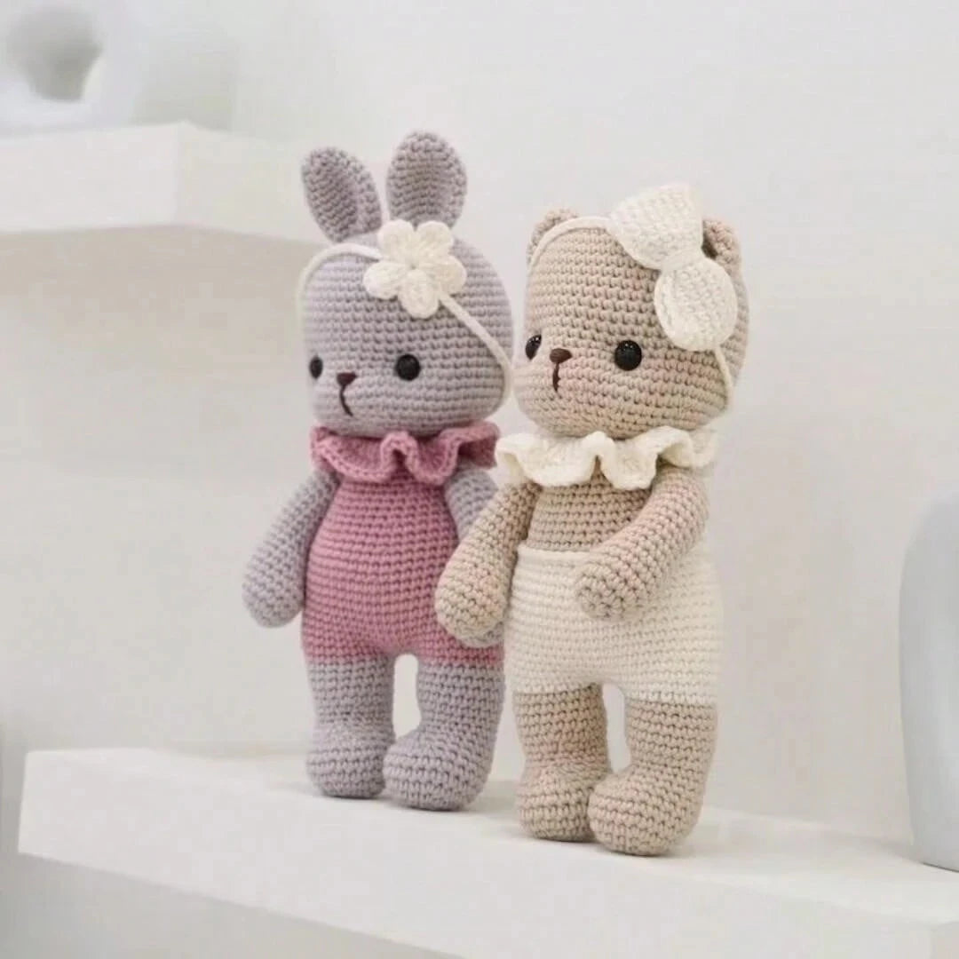 Beginner Crochet Kit – Cute Animal Plush Craft Set with Step-by-Step Guide
