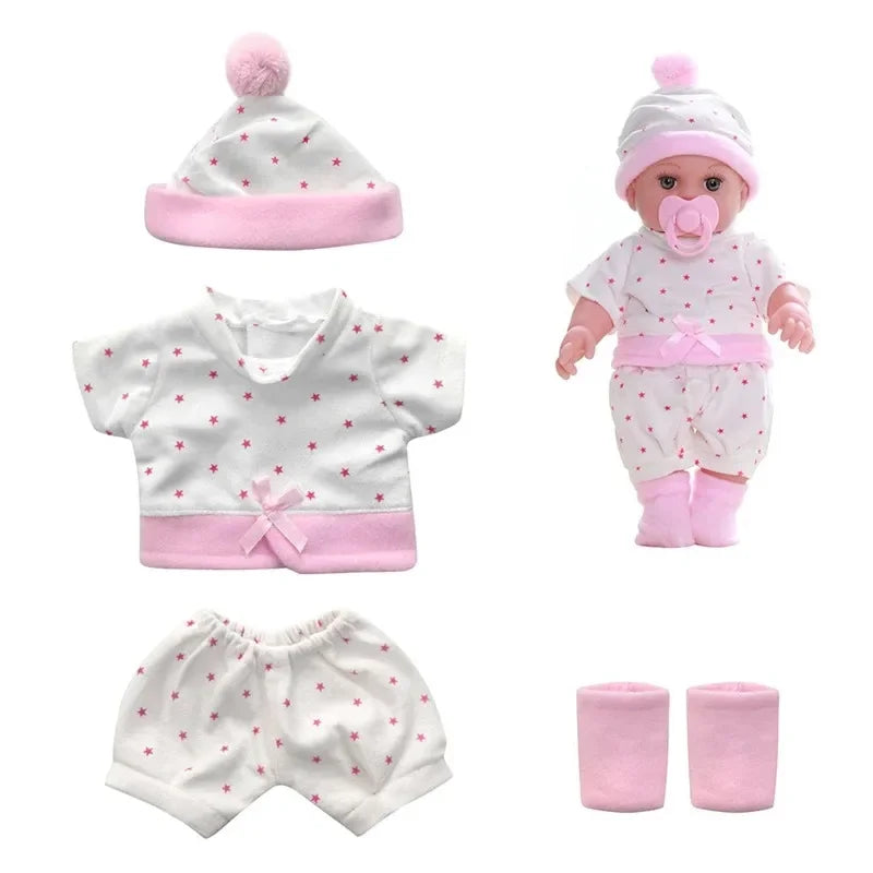 Cozy Cartoon Bear Winter Pajamas for 12-Inch Reborn Dolls