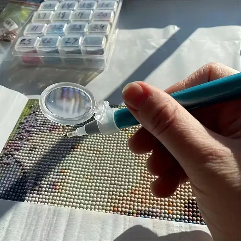 Precision Magnifying Glass with Adjustable Diamond Painting Pen