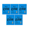 A set of Orphee electric guitar strings in blue packaging, showing various gauges and details.