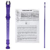 A purple 8-hole soprano recorder with a cleaning rod shown in a chart context.