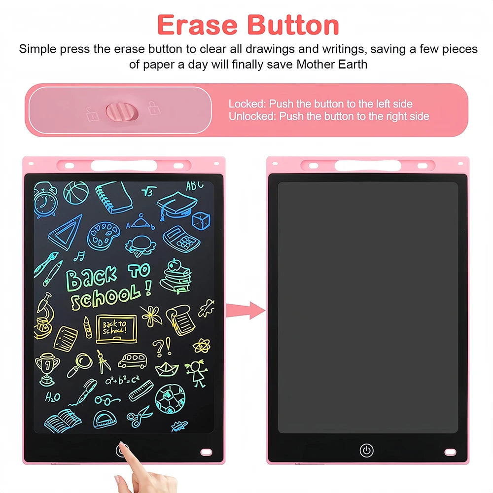 LCD Writing Tablet for Kids – Reusable Drawing Board with Stylus
