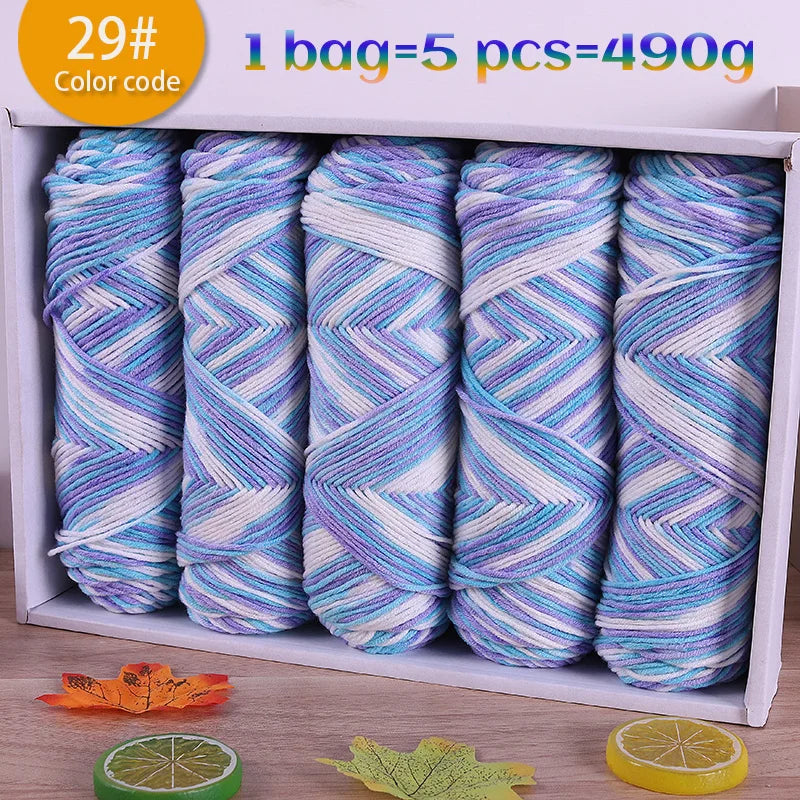 Multicolor Gradient Dyed Acrylic Yarn for Knitting & Crochet