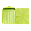 A lime green large diamond painting tray with a pop-up plug for bead sorting.