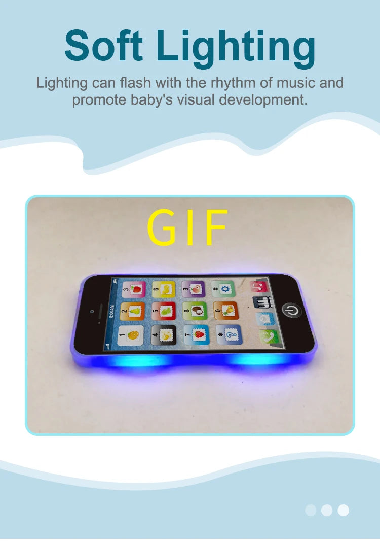 Kids' Interactive Learning Phone – Musical Toy with Lights & English Sounds