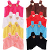 A set of colorful strap pants in pink, yellow, red, and blue for 17cm Labubu plush dolls