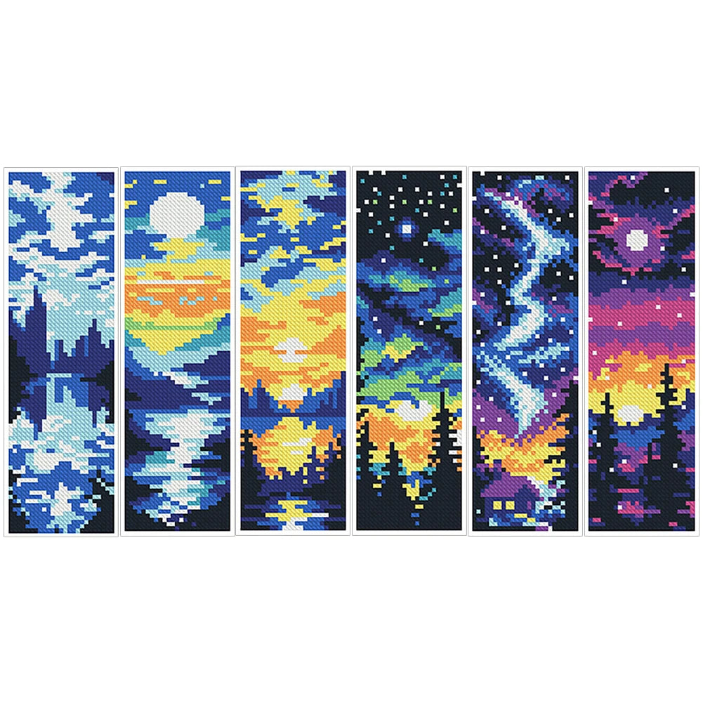 DIY Cross Stitch Bookmark Kit – Set of 6 for Beginners