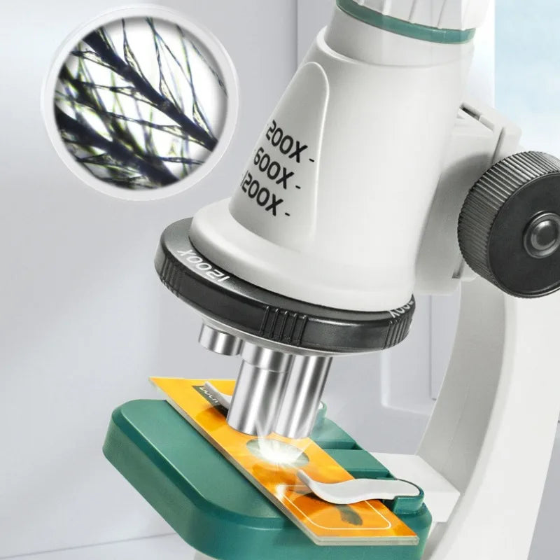 Kids Pocket Microscope with LED Light - 200x to 1200x Zoom for STEM Learning