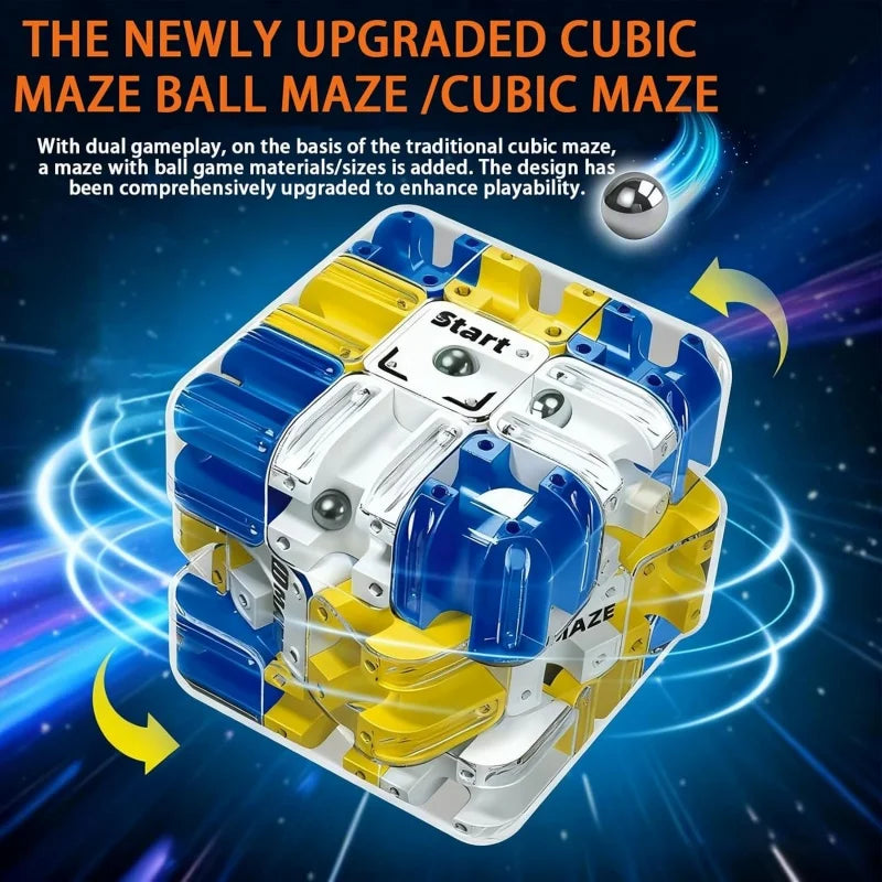 3D Rolling Ball Maze Cube Puzzle Toy
