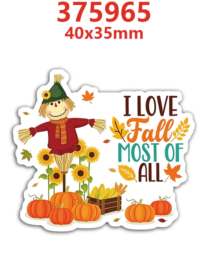 A cute smiling pumpkin character wearing a green hat and red scarf surrounded by various autumn pumpkins.