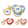 Crown Crystal Pacifier Clip & Soother Set
