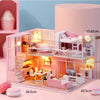 DIY Wooden Dollhouse Kit with Miniature Furniture – 3D Puzzle Craft Set