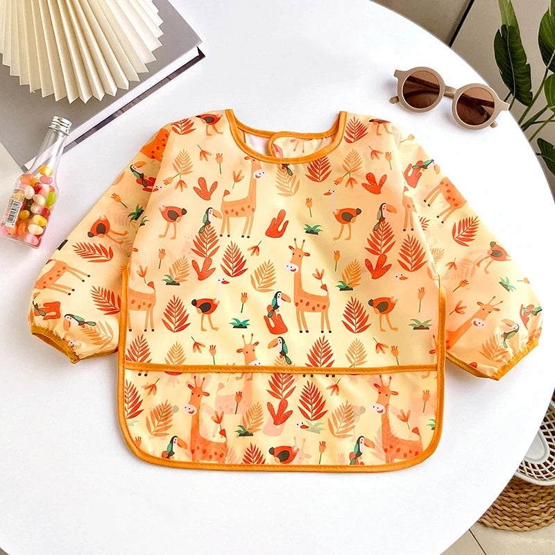 Waterproof Long Sleeve Baby Bib with Full Sleeve Protection